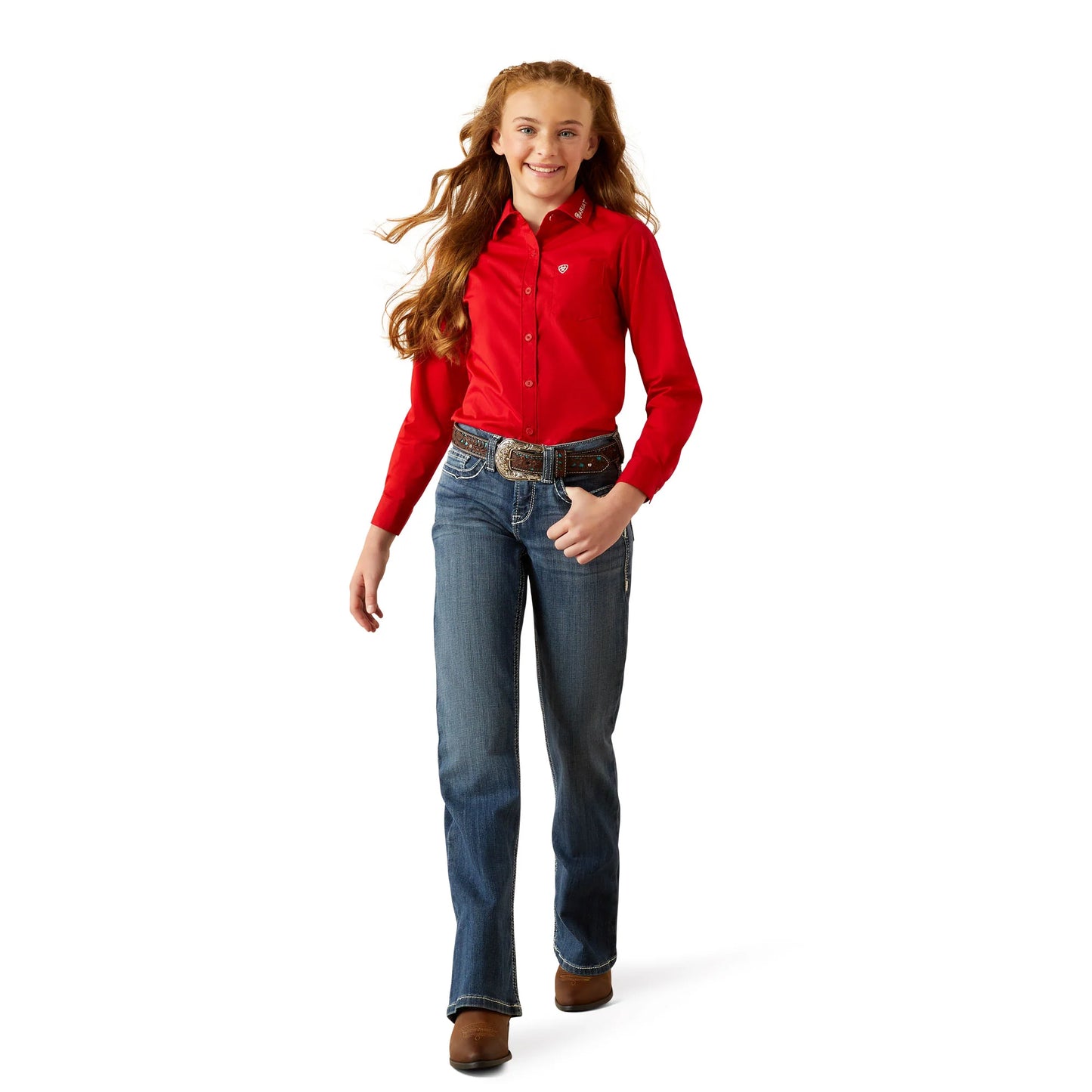 Camisa Ariat Kirby Shirt Juvenil Red