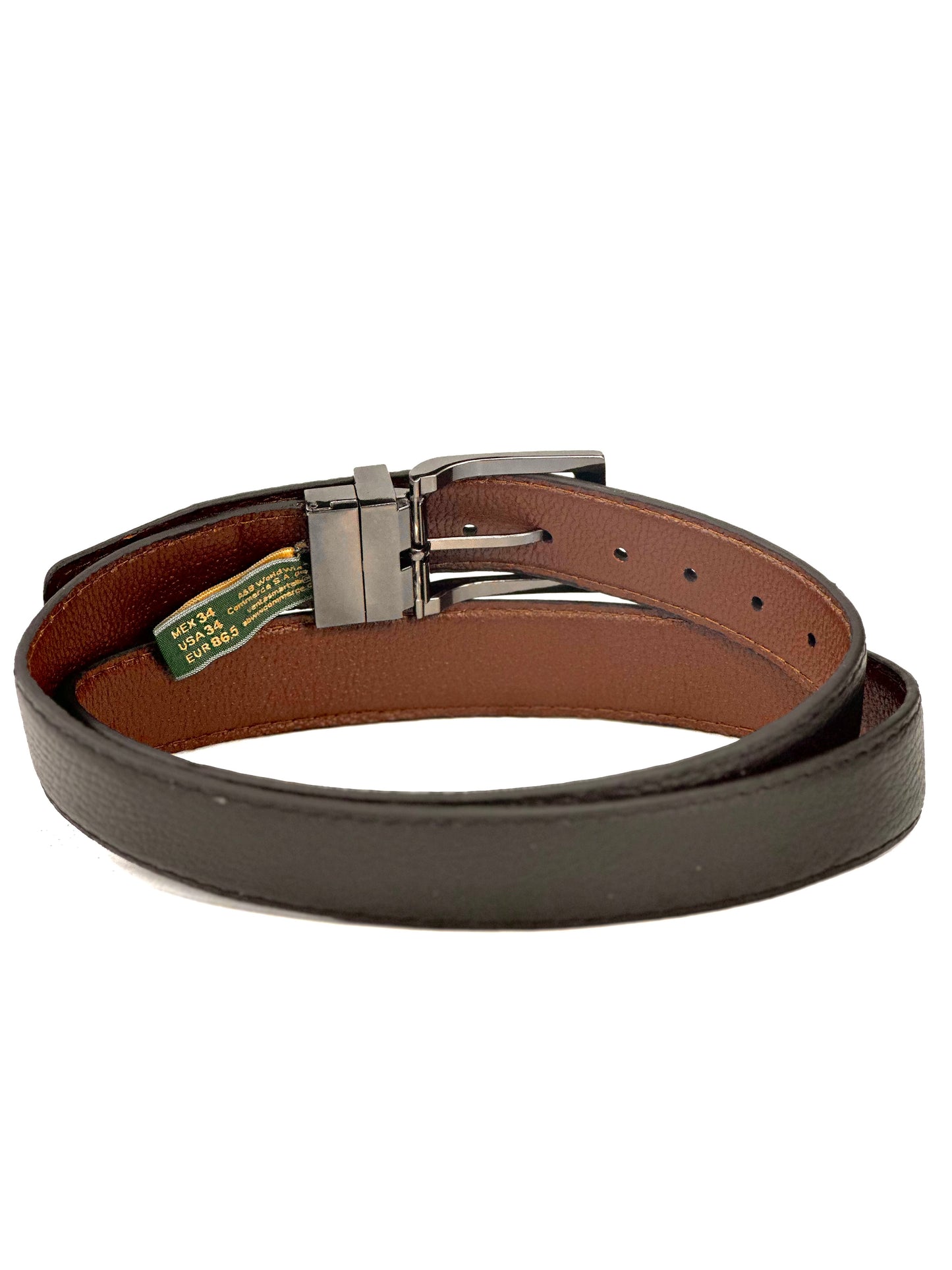 Cinturón Martelli Doble Vista Negro Chocolate Caballero