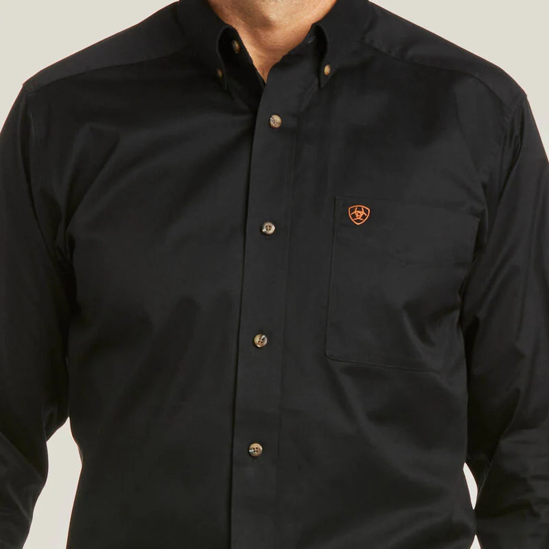 Camisa Ariat Solid Twill Fitted Black Caballero