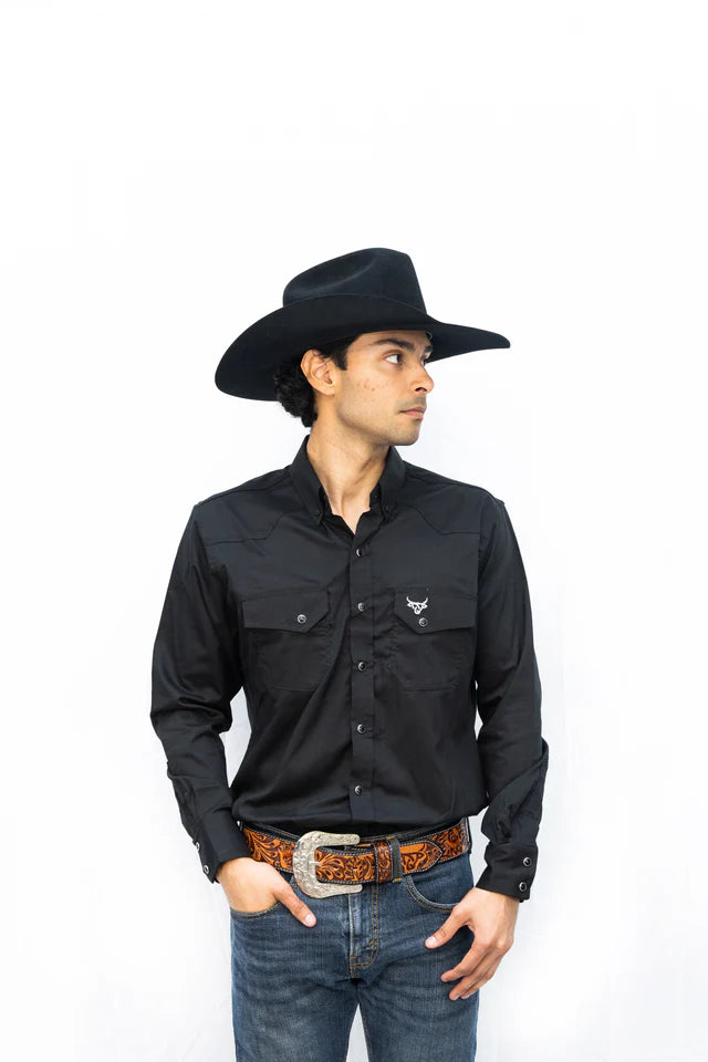 Camisa Lostcalf Negro Manga Larga