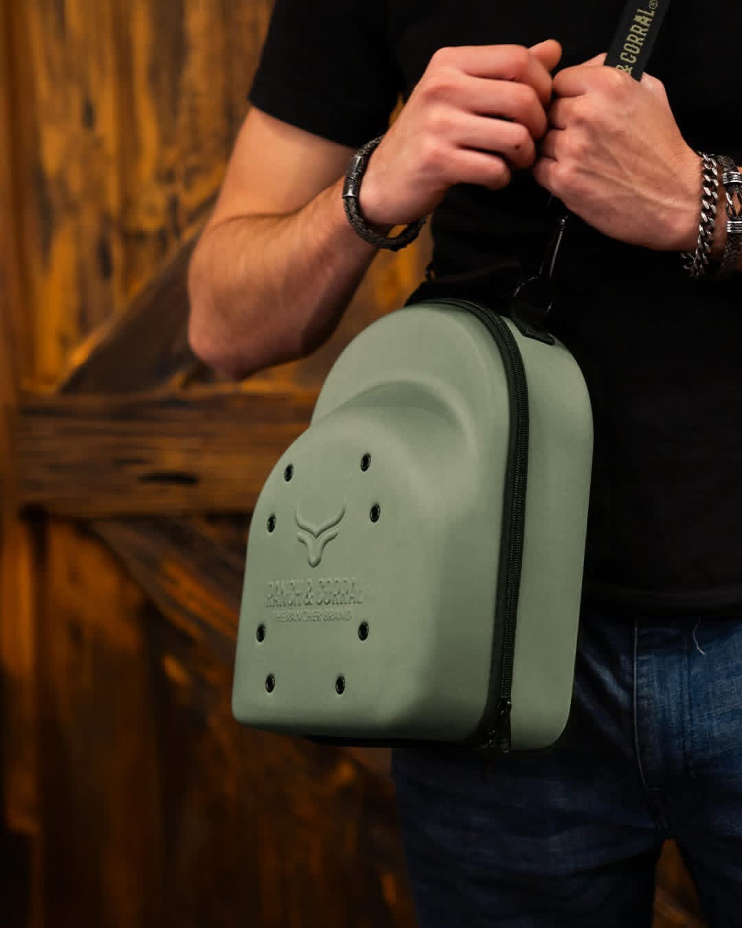 Porta Gorras Ranch & Corral Verde Militar Solido