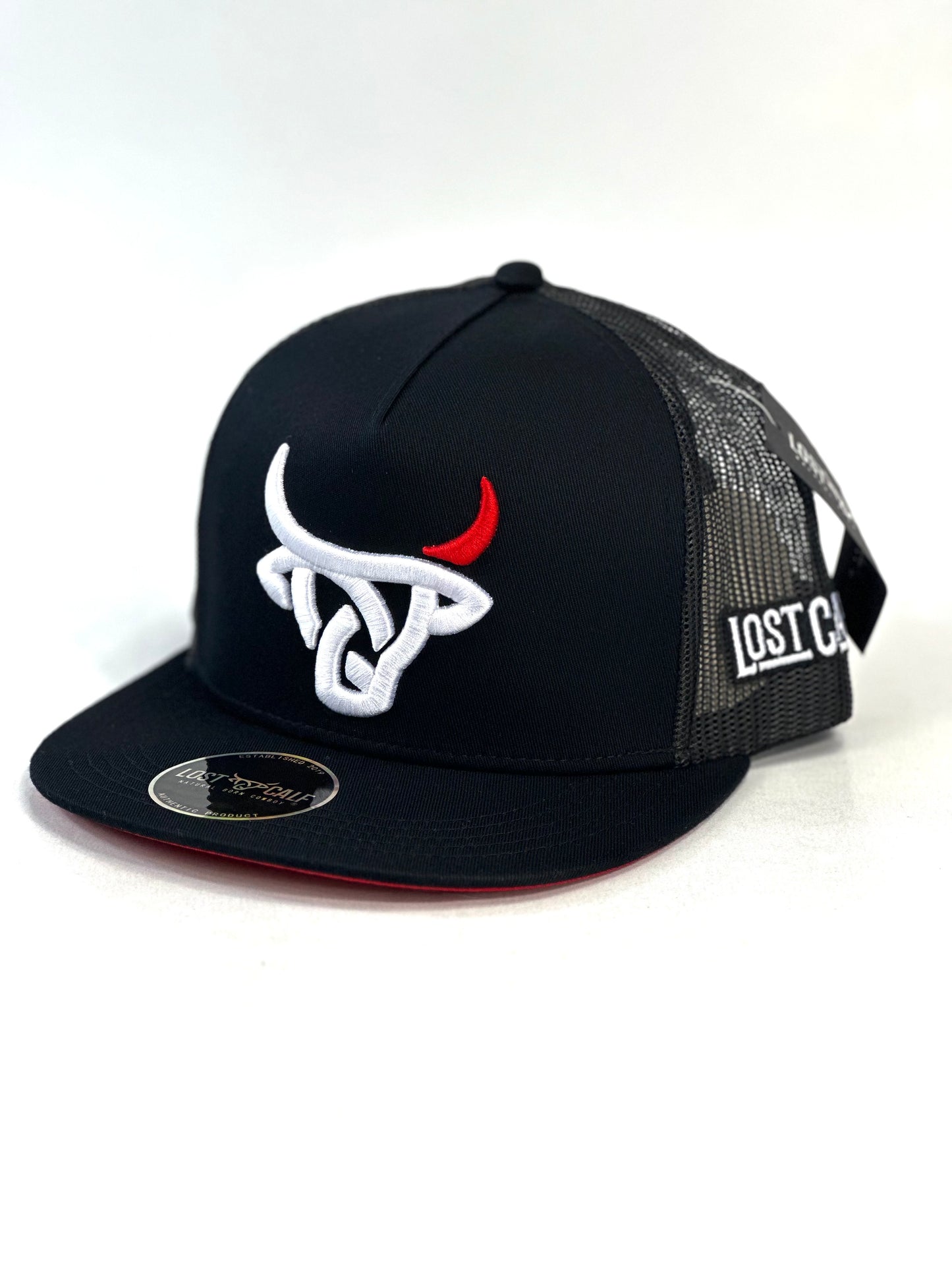 Gorra Lostcalf Black Cuerno Rojo