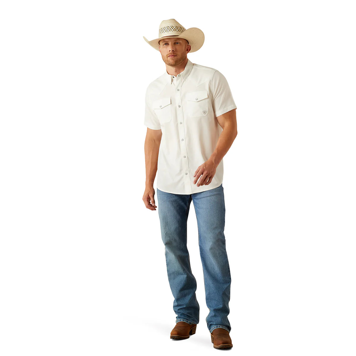 Camisa Ariat VentTEK Blanco Corte Fitted Caballero