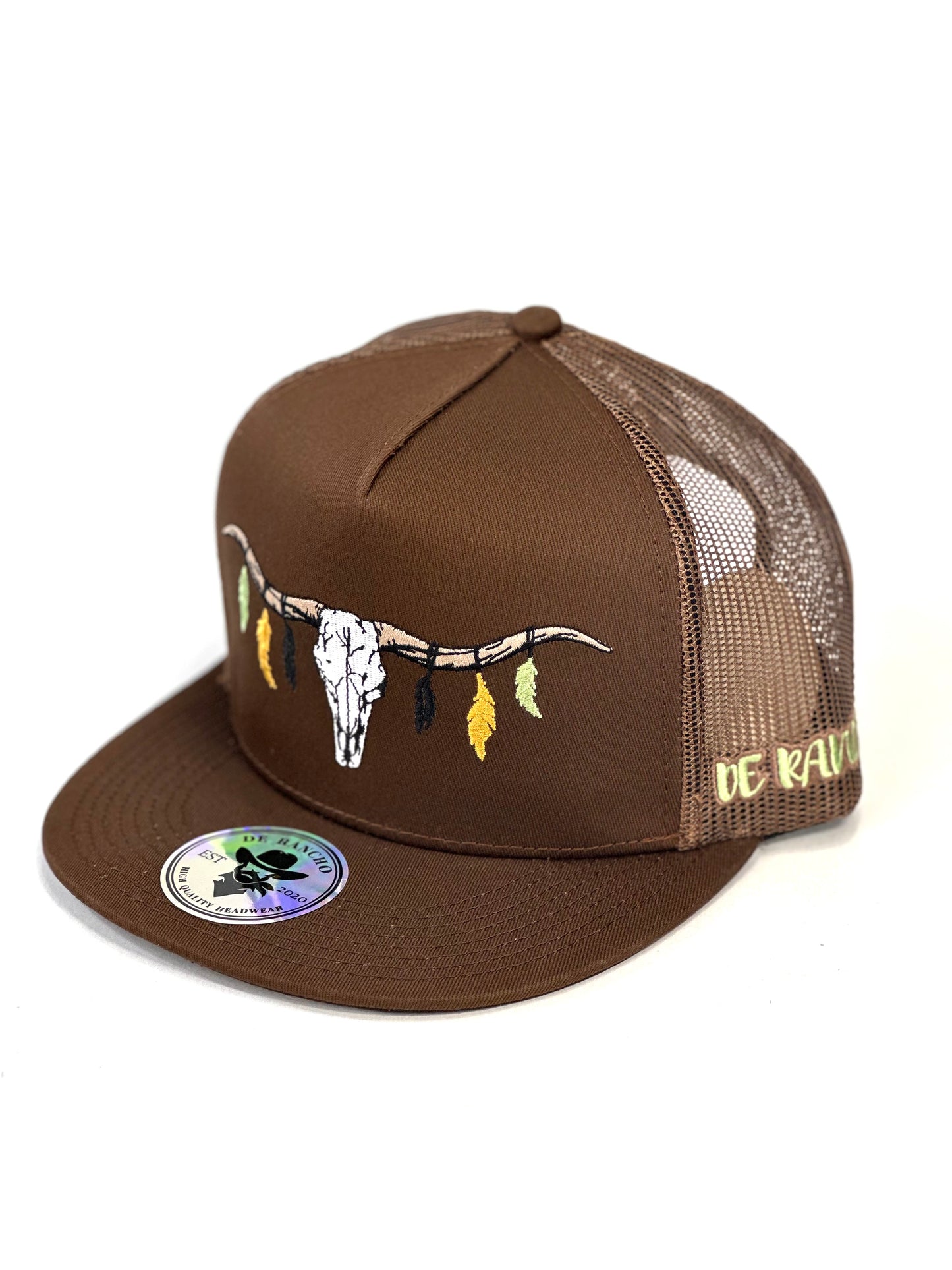 Gorra De Rancho Cráneo De Toro Café