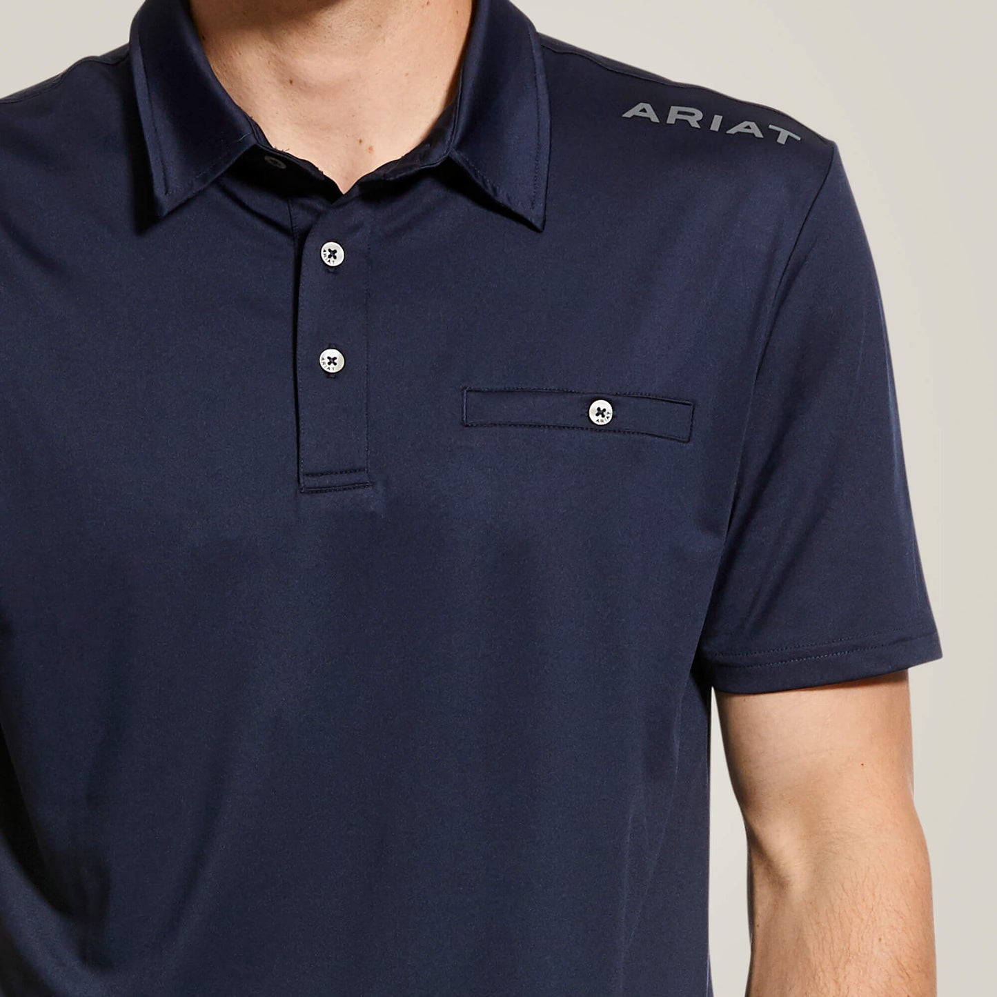 Playera Tipo Polo Ariat Caballero Azul Marino
