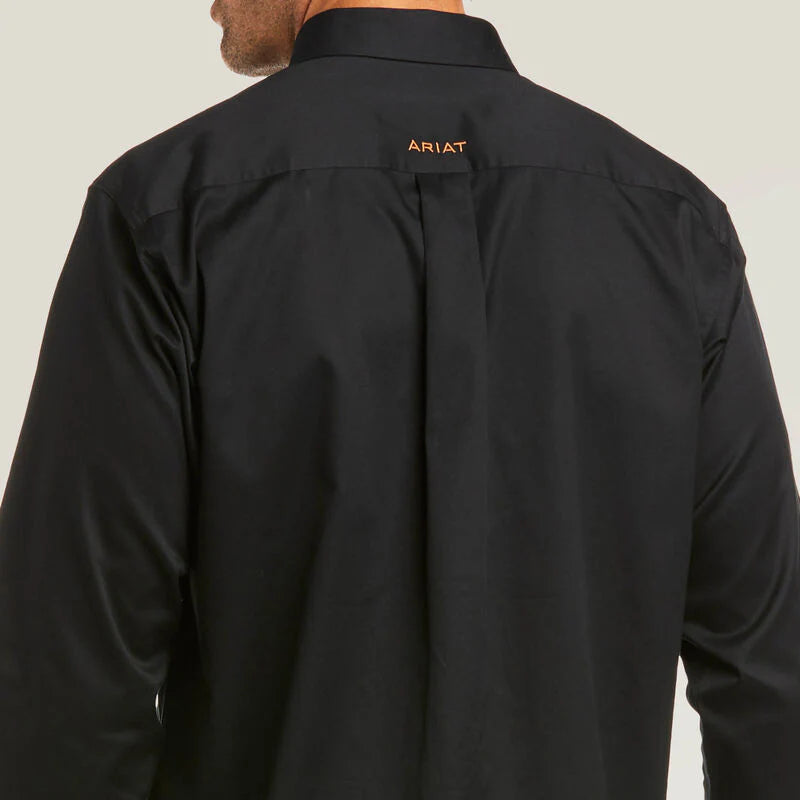 Camisa Ariat Solid Twill Fitted Black Caballero