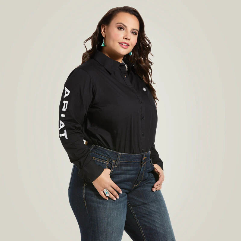 Camisa Ariat Team Kirby Stretch Black DamA