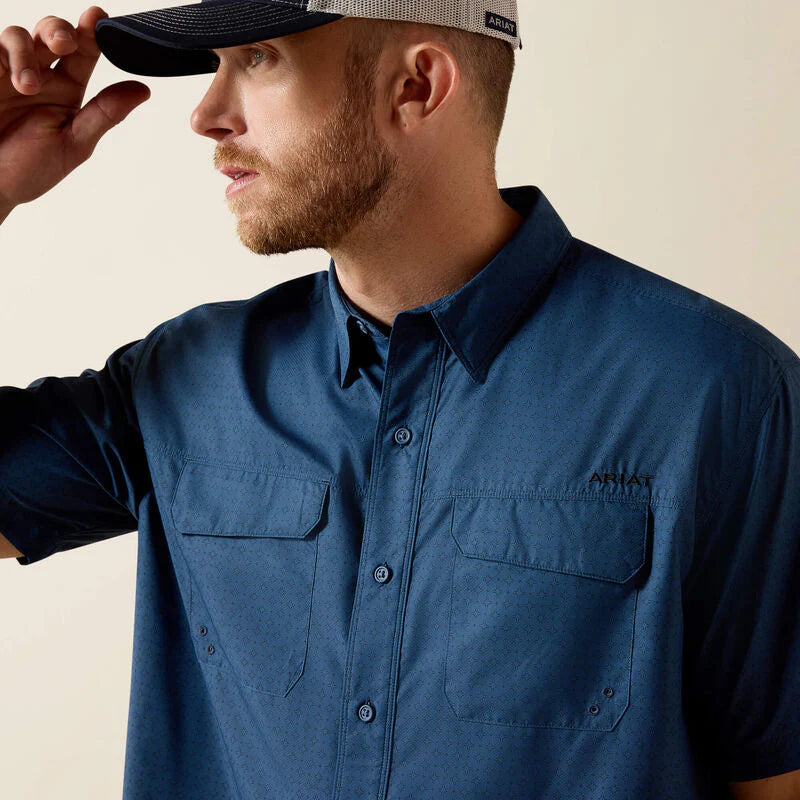 Camisa Ariat Printed VentTEK Outbound Classic Fit Dark Navy Caballero