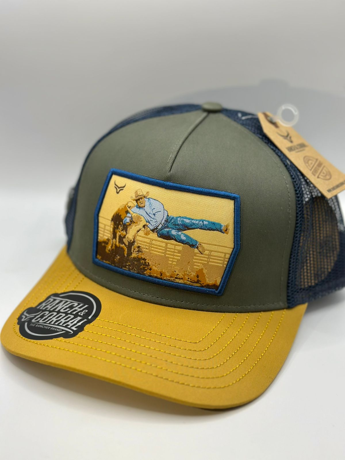 Gorra ranch corral rodeo achatada de novillo 21