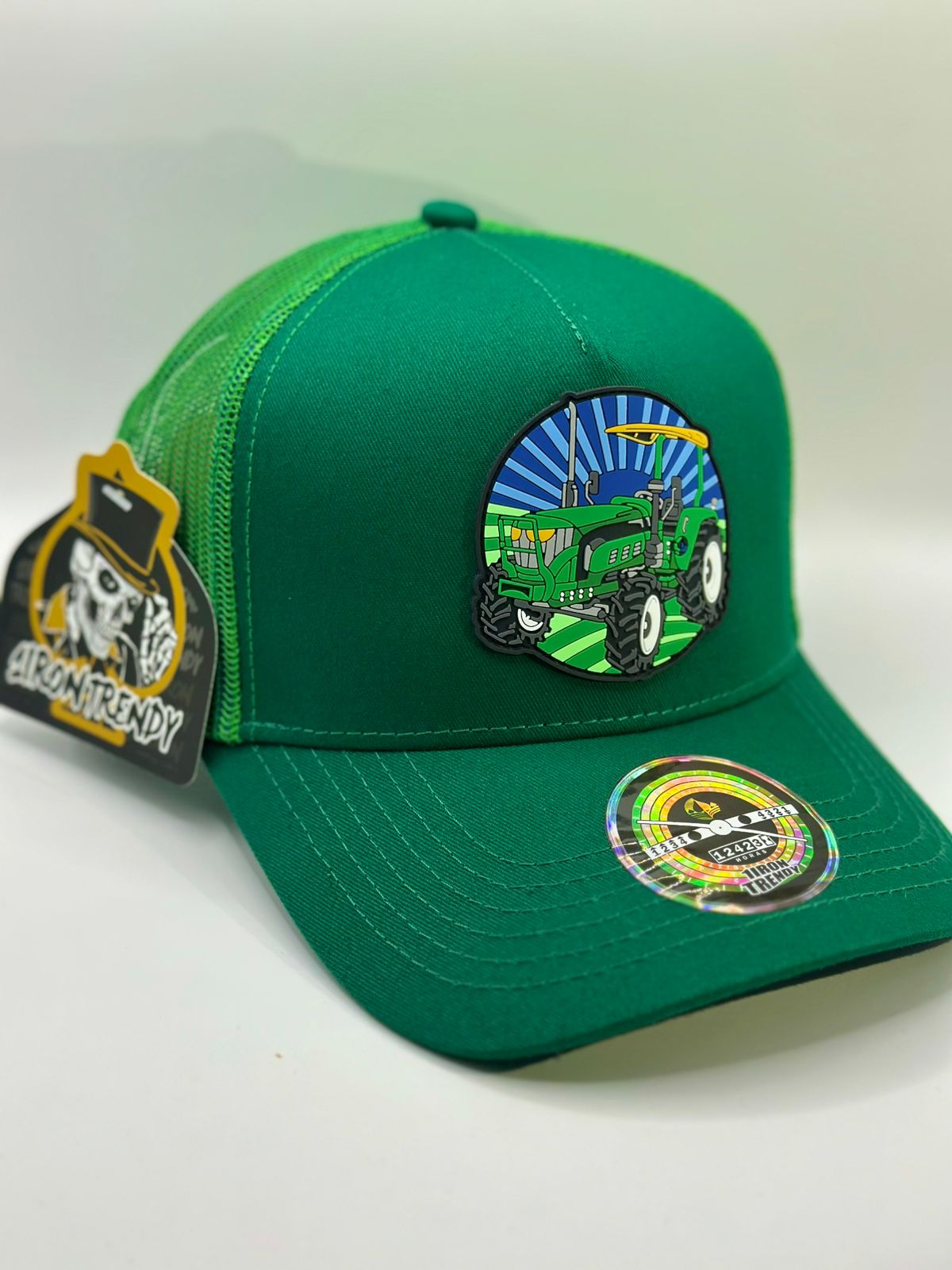 Iron trendy agricultor verde