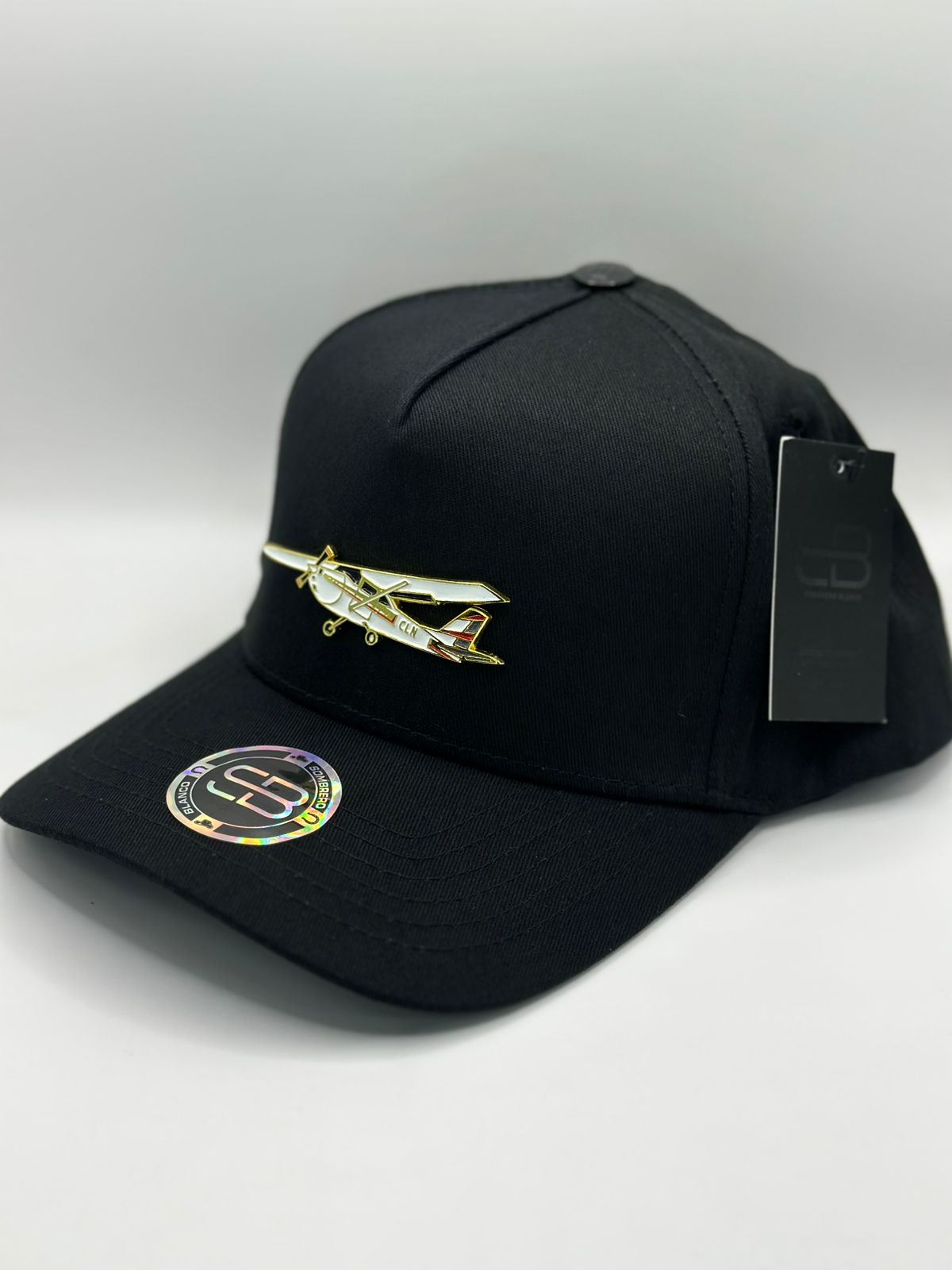 Sombrero blanco avioneta cln black