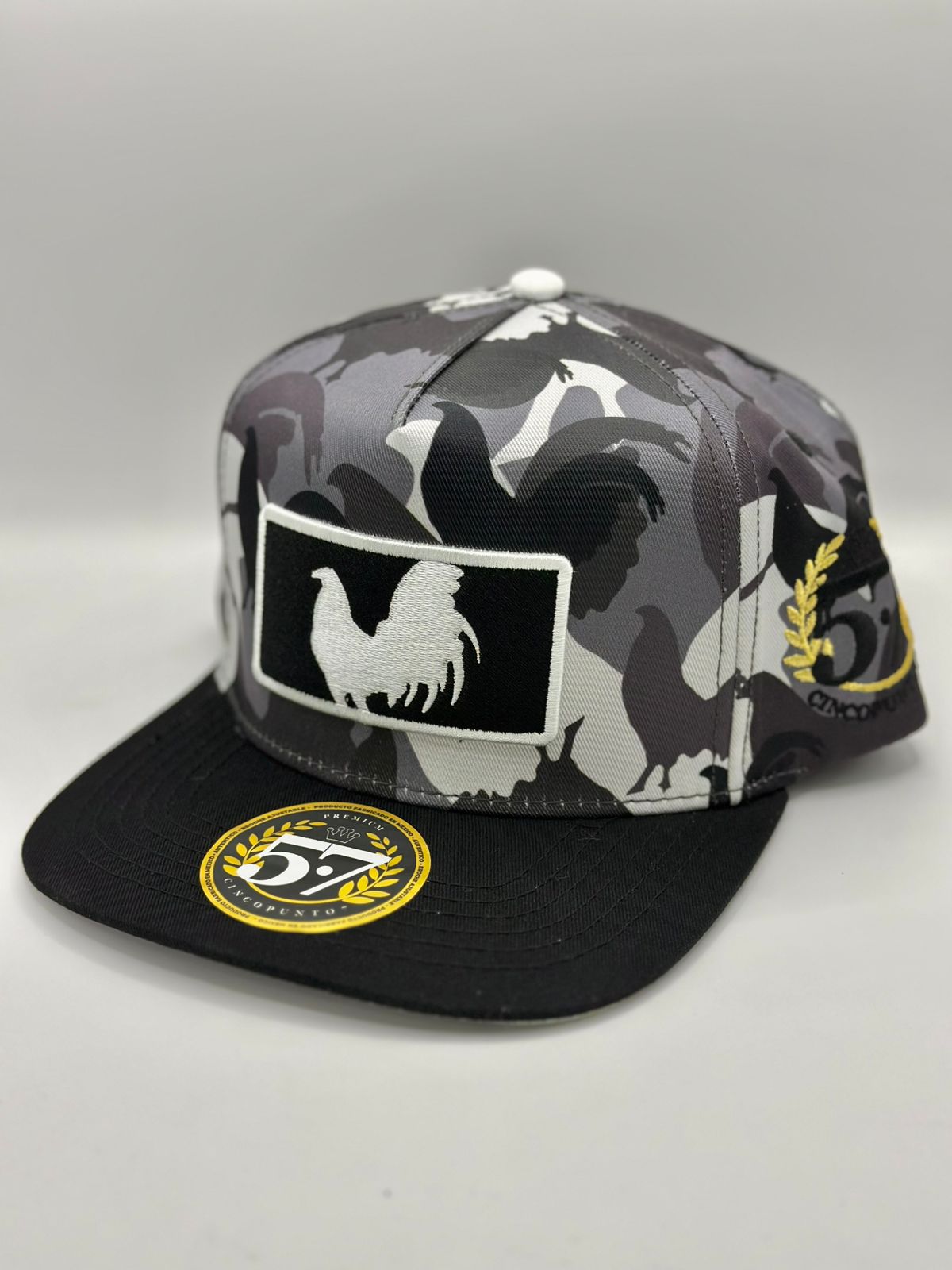 Gorra 5.7 gallo fino camu gris