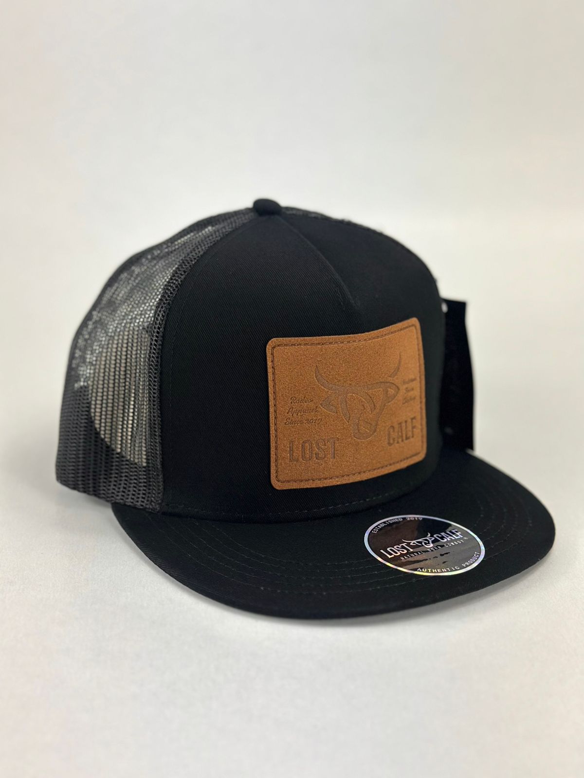 Gorra lostcalf parche de piel black