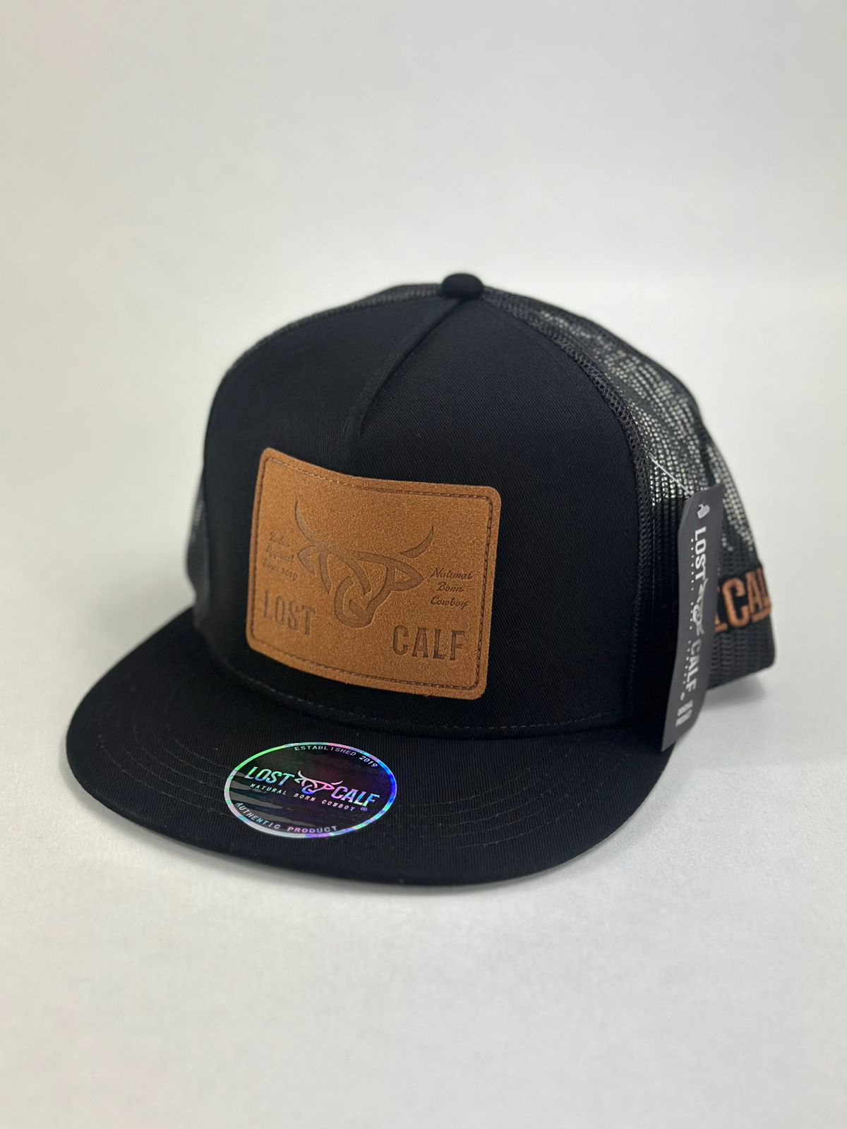 Gorra lostcalf parche de piel black