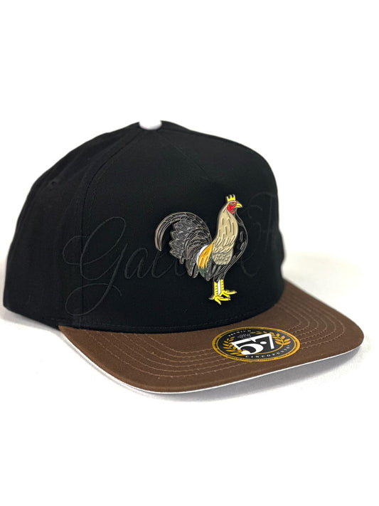 Gorra 5.7 Gallo fino placa black/cafe