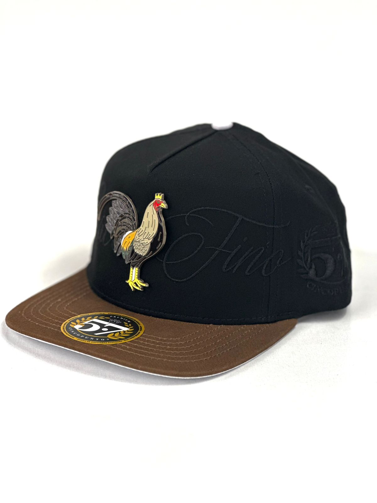 Gorra 5.7 Gallo fino placa black/cafe