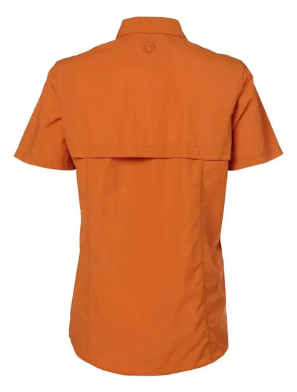 Camisa Magellan Naranja Manga Corta Dama