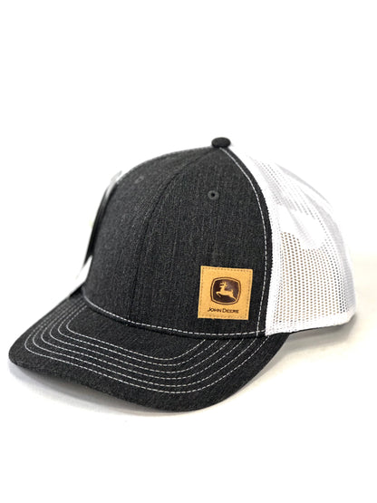 Gorra John Deere Gris Parche Piel