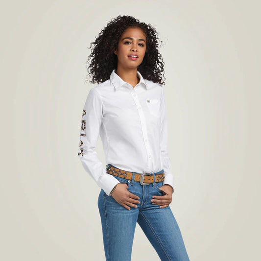 Camisa Ariat Team Kirby Stretch White Dama