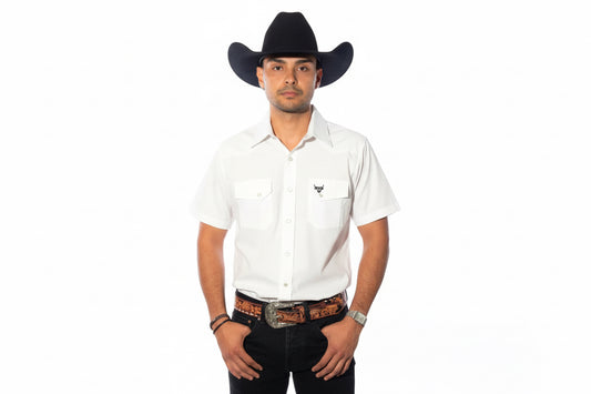 Camisa Lostcalf Blanca Manga Corta