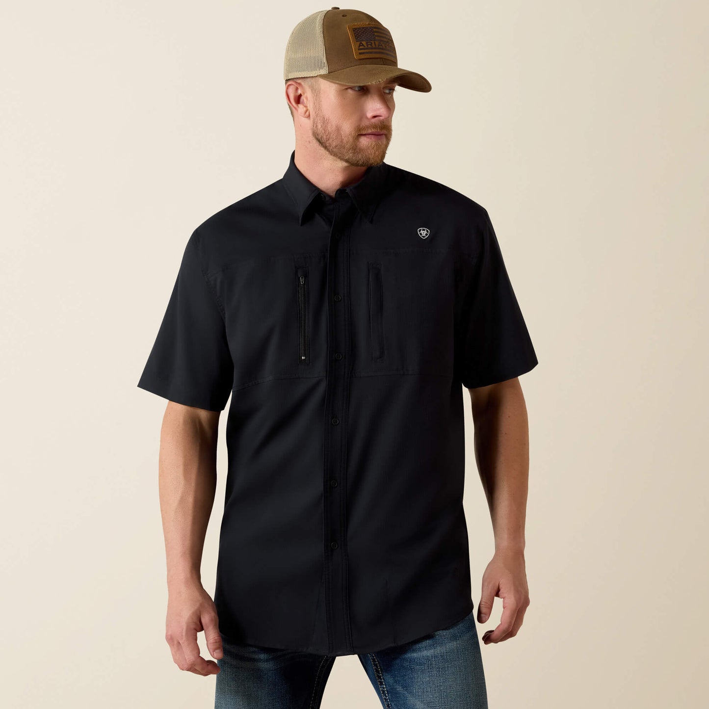 Camisa Ariat Venttek Black SS