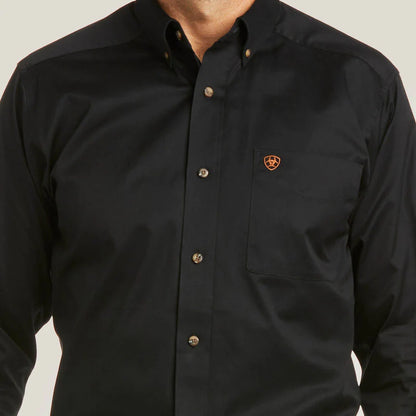 Camisa Ariat Solid Twill Fitted Black Caballero