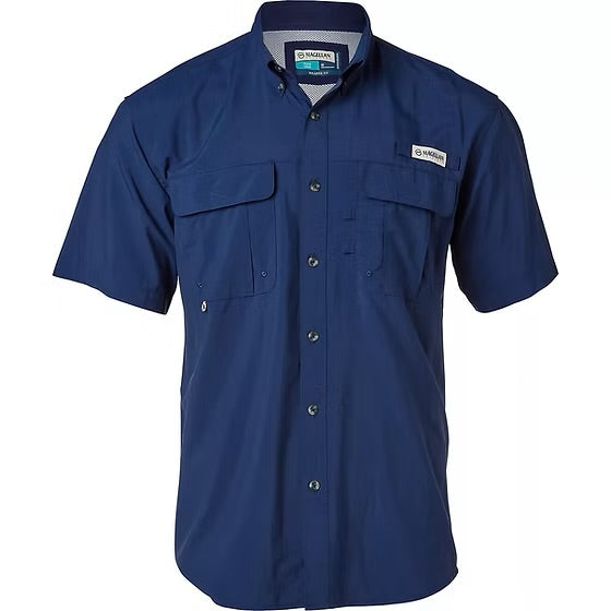 Camisa Magellan Azul Marino Manga Corta Caballero