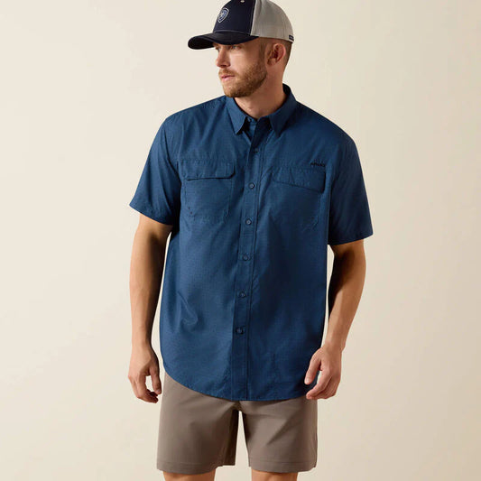 Camisa Ariat Printed VentTEK Outbound Classic Fit Dark Navy Caballero