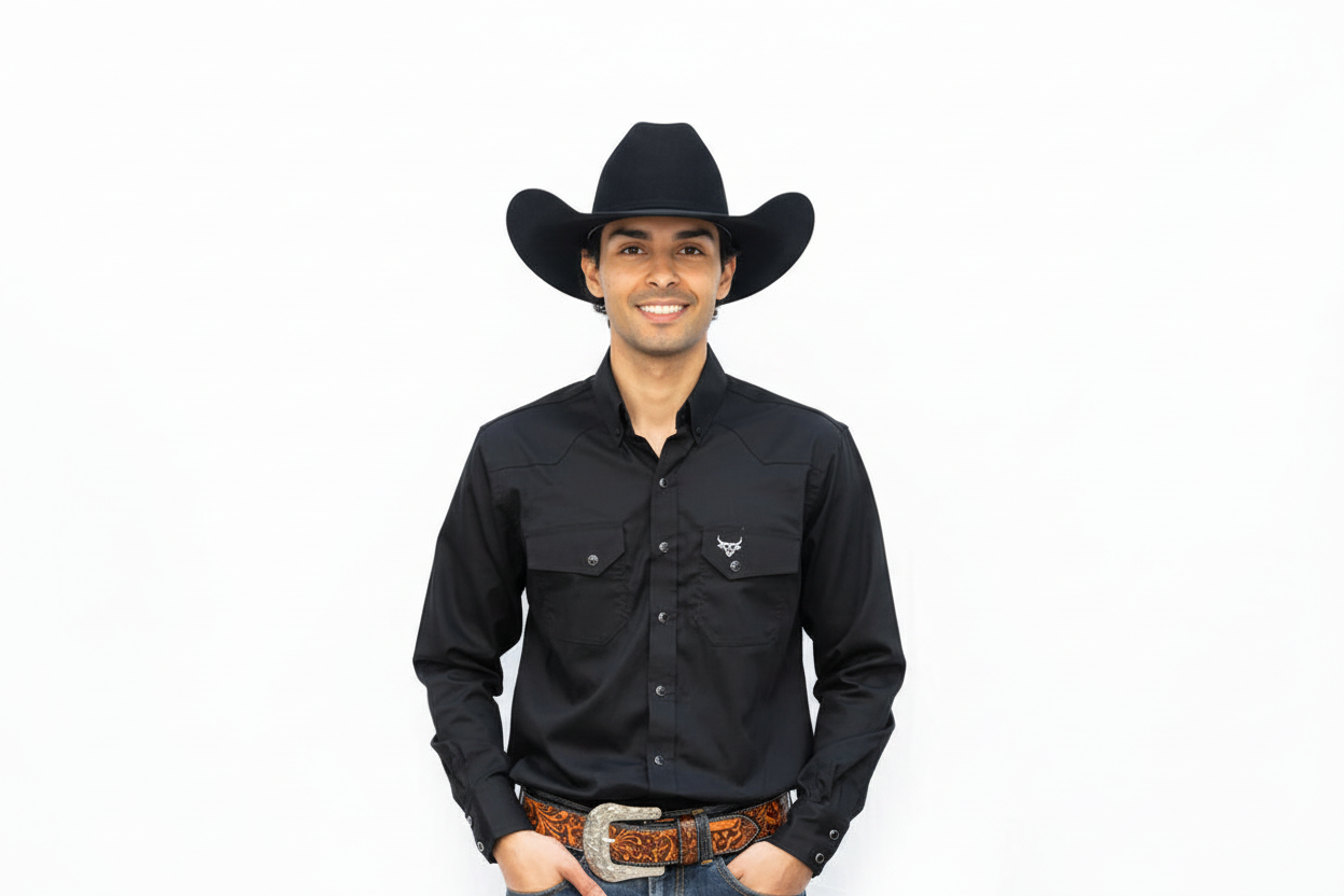 Camisa Lostcalf Negro Manga Larga