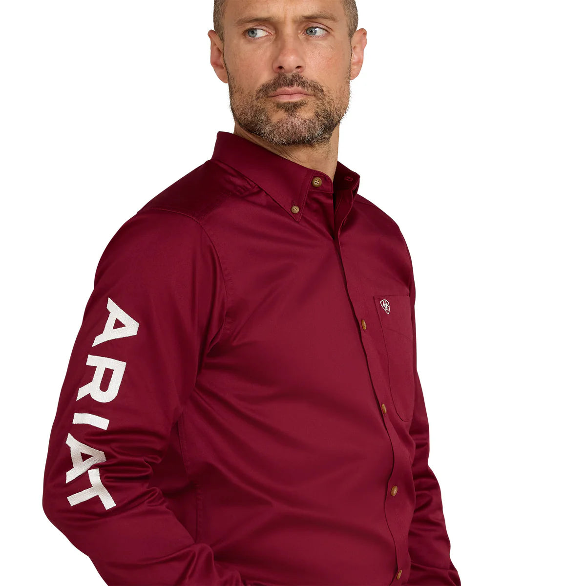 Camisa Ariat Team Logo Twill Tinto Corte Fitt