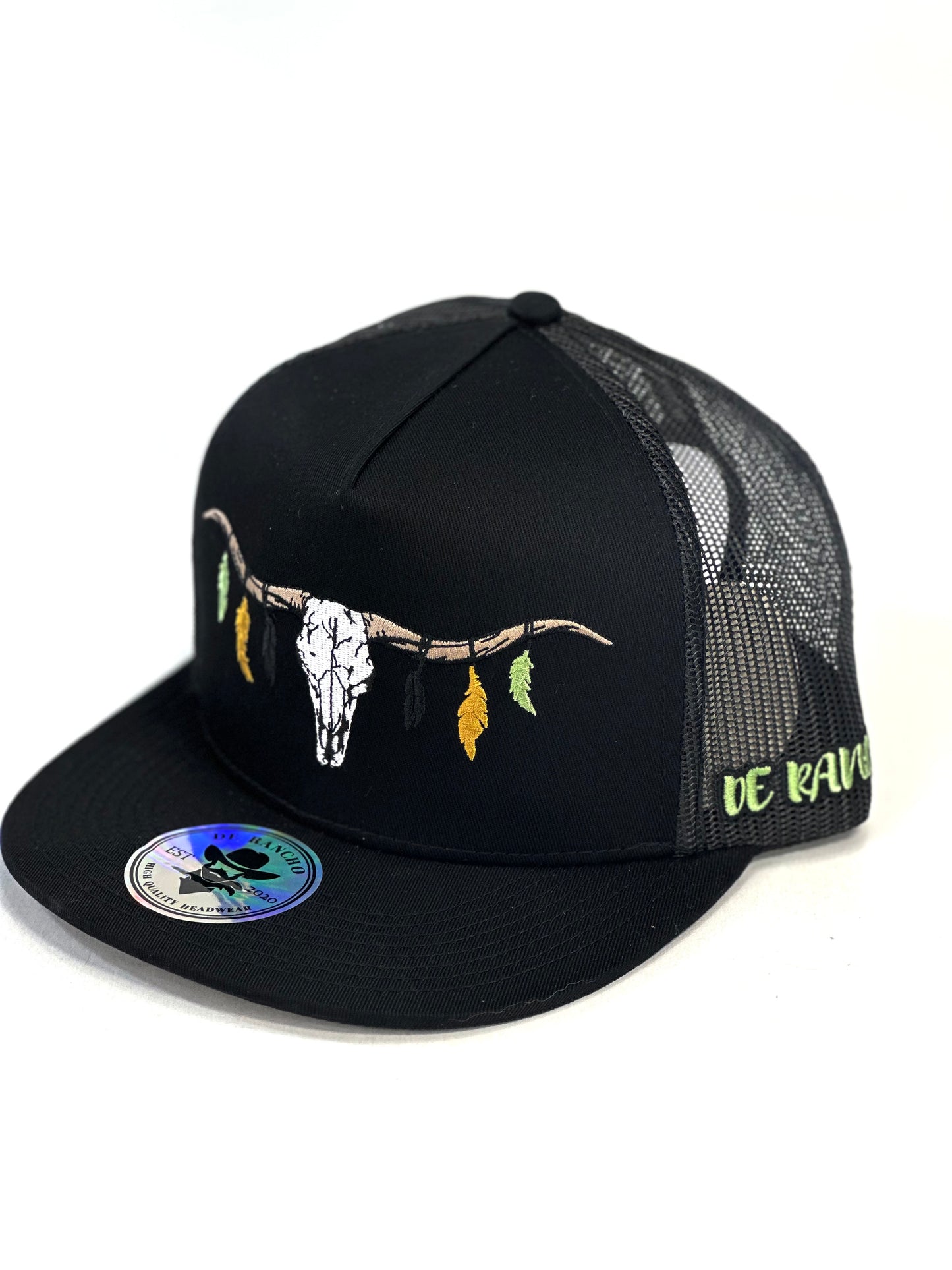 Gorra De Rancho Cráneo De Toro Negra