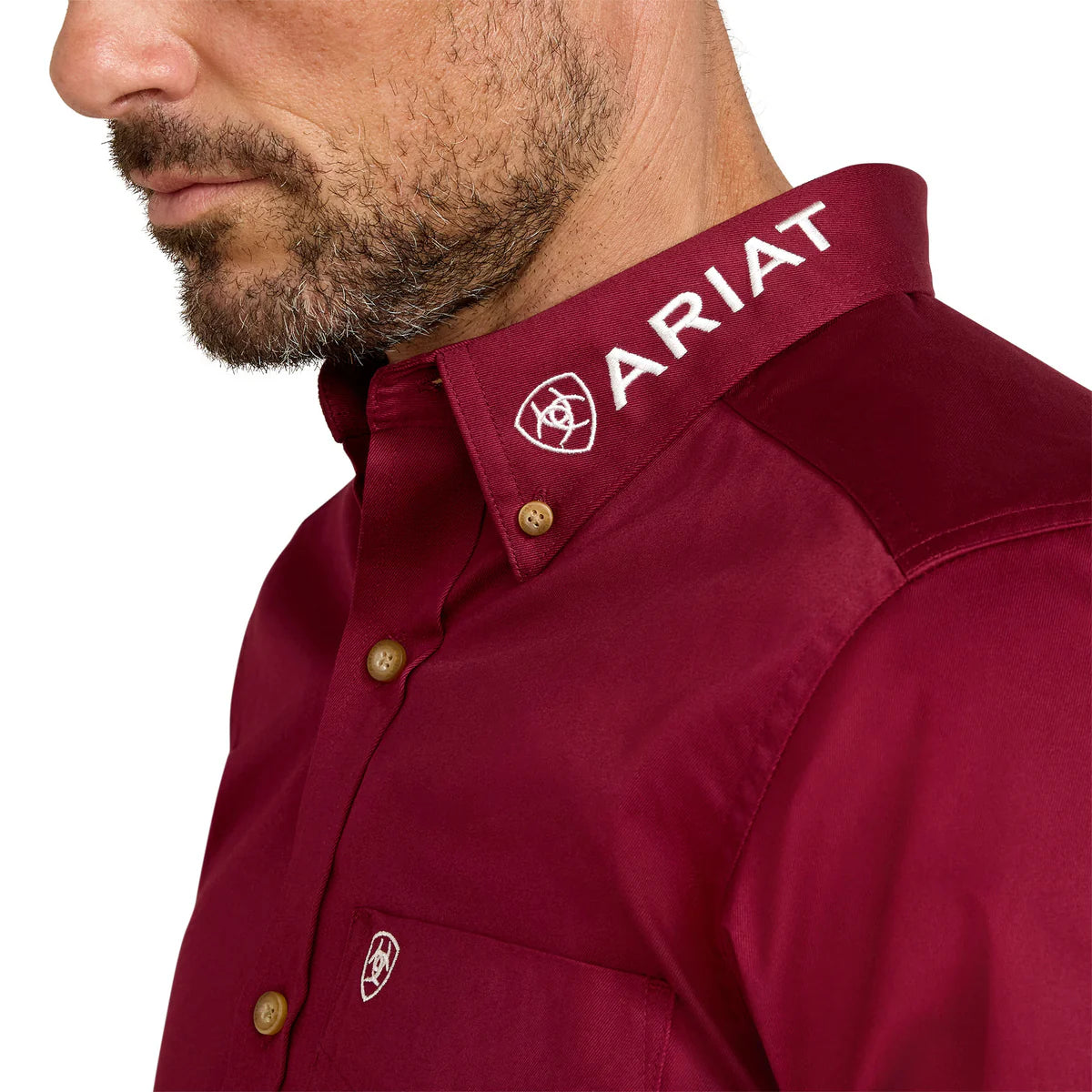 Camisa Ariat Team Logo Twill Tinto Corte Fitt