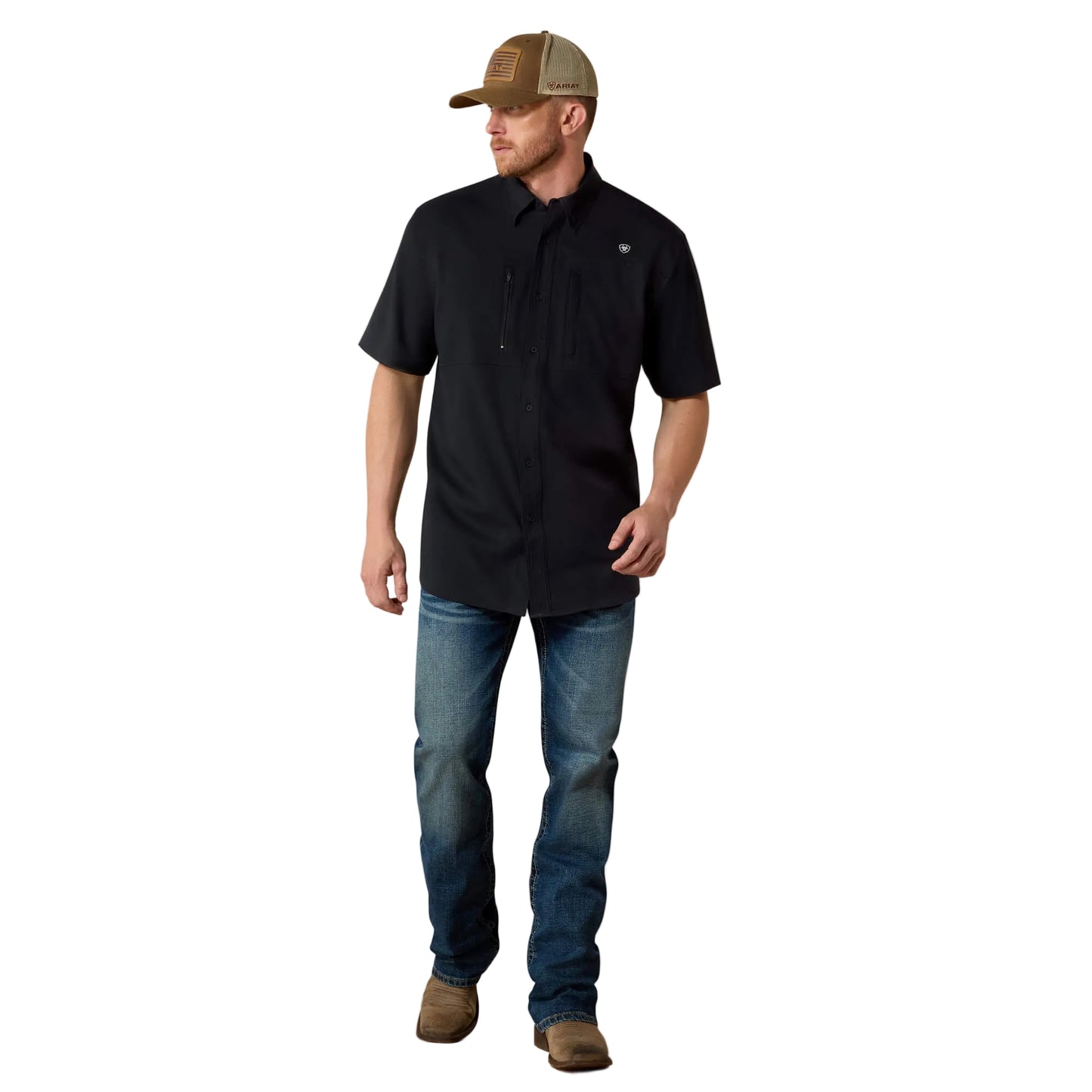 Camisa Ariat Venttek Black SS