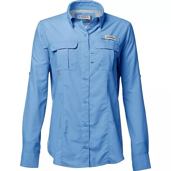 Camisa Magellan Azul Celeste Manga Larga Dama