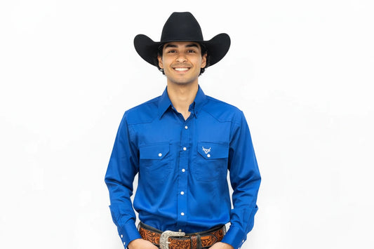 Camisa Lostcalf Azul Manga Larga