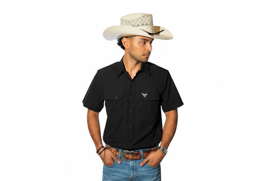 Camisa Lostcalf Negra Manga Corta