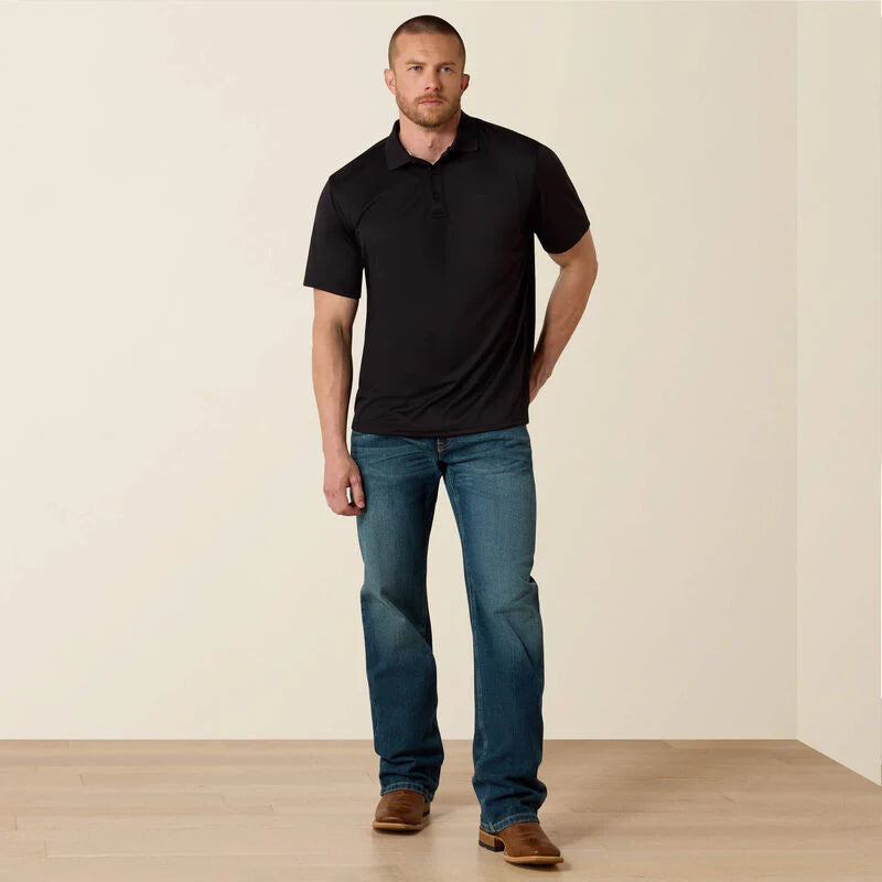 Playera Tipo Polo Ariat Negra