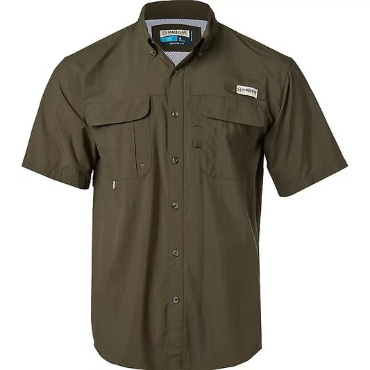 Camisa Magellan Verde militar Manga Corta Caballero