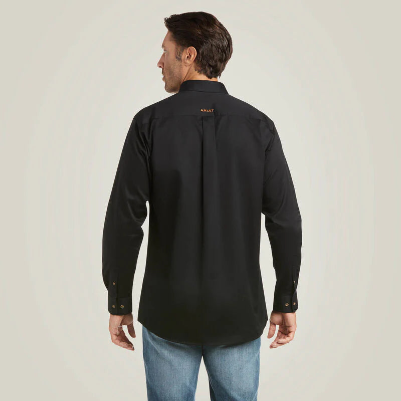 Camisa Ariat Solid Twill Fitted Black Caballero