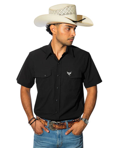 Camisa Lostcalf Negra Manga Corta