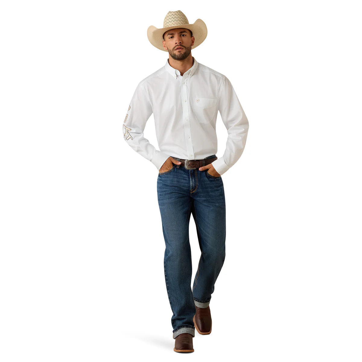 Camisa Ariat MNS Team Logo Lightweight Twill Classic Fit Shirt Caballero