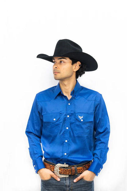Camisa Lostcalf Azul Manga Larga