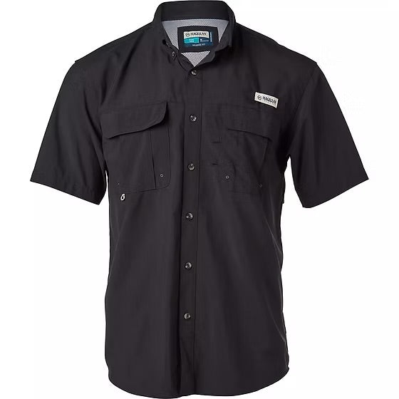 Camisa Magellan Negra Manga Corta Caballero