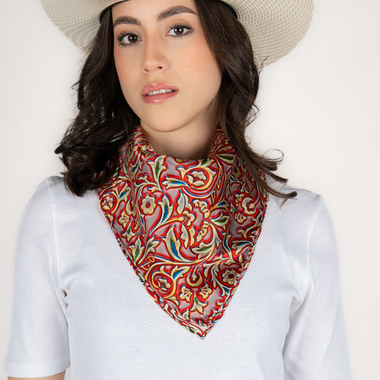 Mascada M&F Estampado Rojo Dama