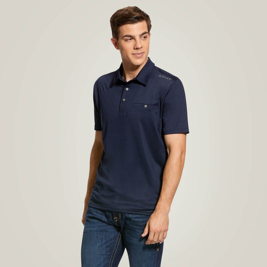 Playera Tipo Polo Ariat Caballero Azul Marino