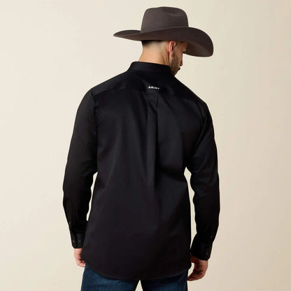 Camisa Ariat Team Logo Twill Fitted Black Caballero