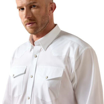 Camisa Ariat Lightweight Solid Twill Blanco Corte Clásico Caballero