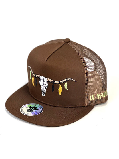 Gorra De Rancho Cráneo De Toro Café