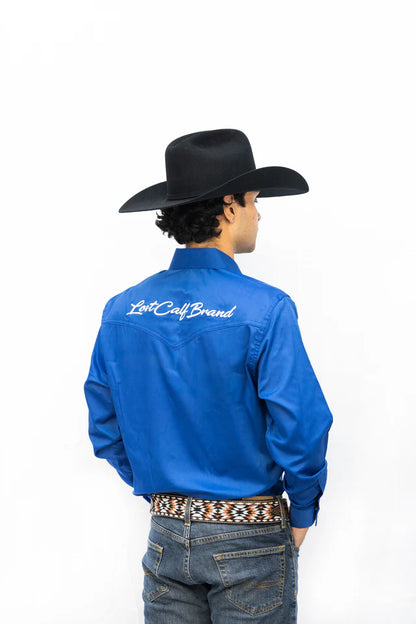 Camisa Lostcalf Azul Manga Larga