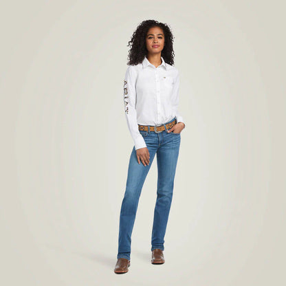 Camisa Ariat Team Kirby Stretch White Dama